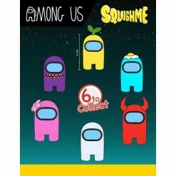 Among Us Squishme Anti-Stress Figures 6 cm Display (16) | Miniature Board Games