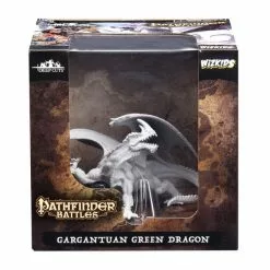 Pathfinder Battles Deep Cuts Unpainted Miniatures - Gargantuan Green Dragon | Miniature Board Games