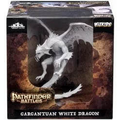 Pathfinder Battles Deep Cuts Unpainted Miniature (W7) Gargantuan White Dragon | Miniature Board Games